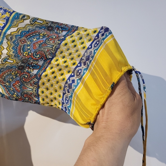 Jac Dale Bohemian Yellow and Blue Women's Top - Picture 4 of 6